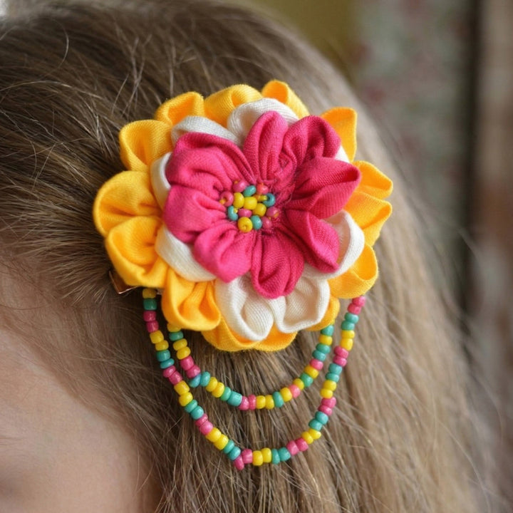 Colorful Silk Cotton Chameli Brooch Pin