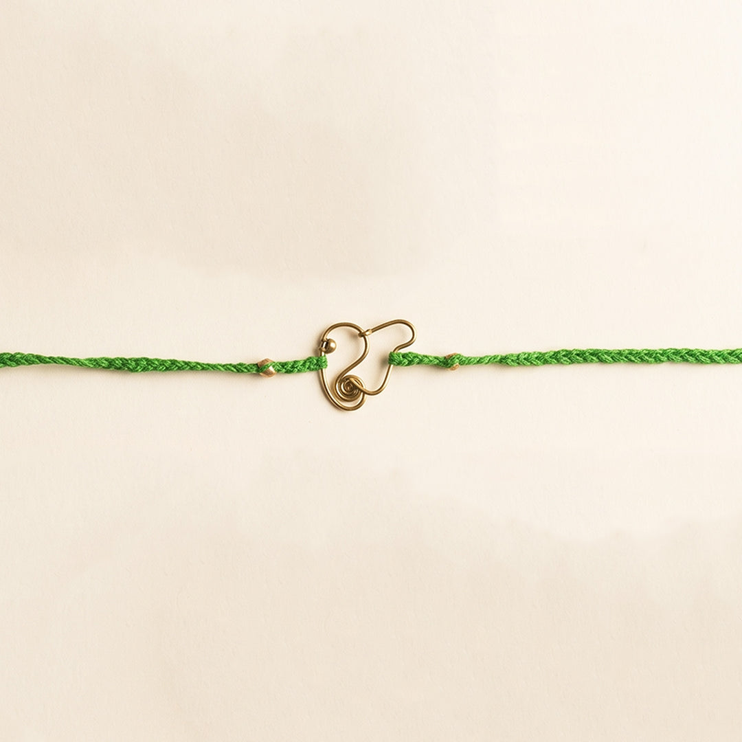 Handcrafted Ganesha Motif Rakhi With Roli Chawal For Brother
