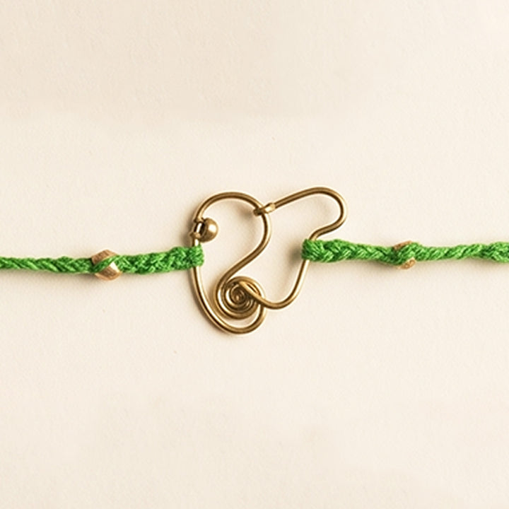 Handcrafted Ganesha Motif Rakhi With Roli Chawal For Brother