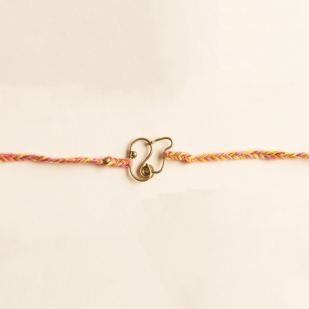 Handcrafted Ganesha Motif Rakhi With Roli Chawal For Brother