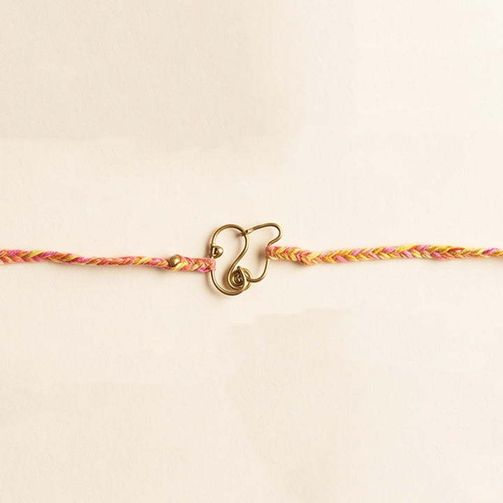 Handcrafted Ganesha Motif Rakhi With Roli Chawal For Brother