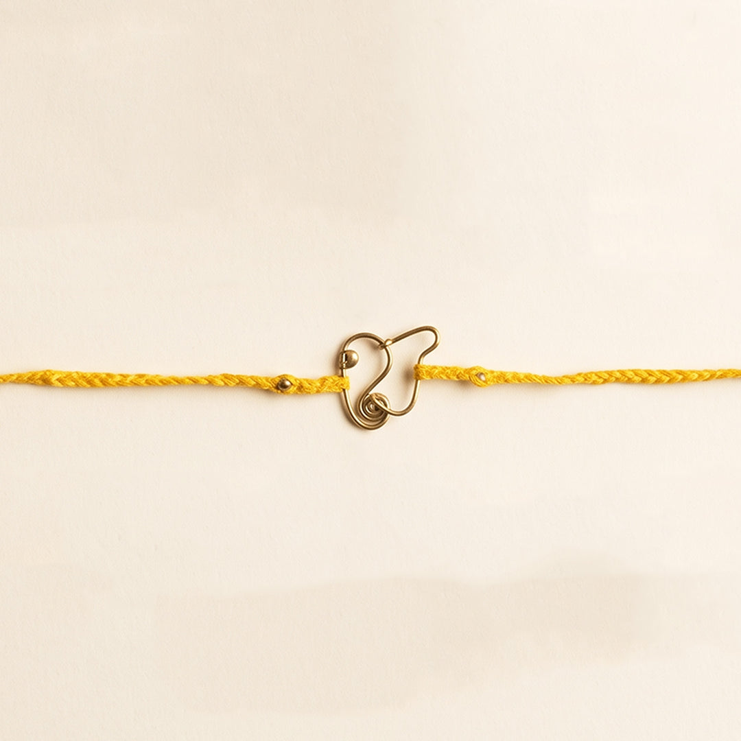 Handcrafted Ganesha Motif Rakhi With Roli Chawal For Brother