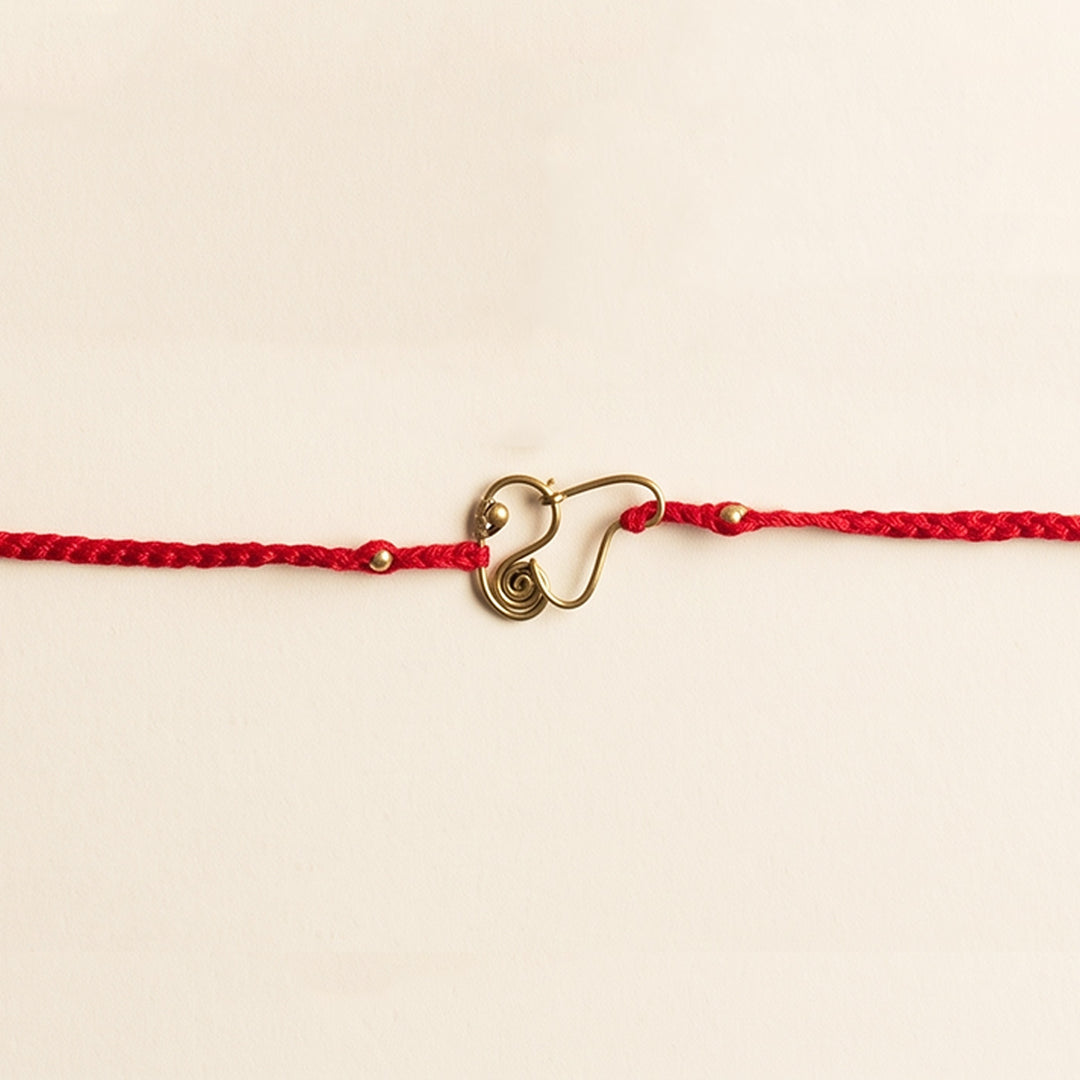 Handcrafted Ganesha Motif Rakhi With Roli Chawal For Brother
