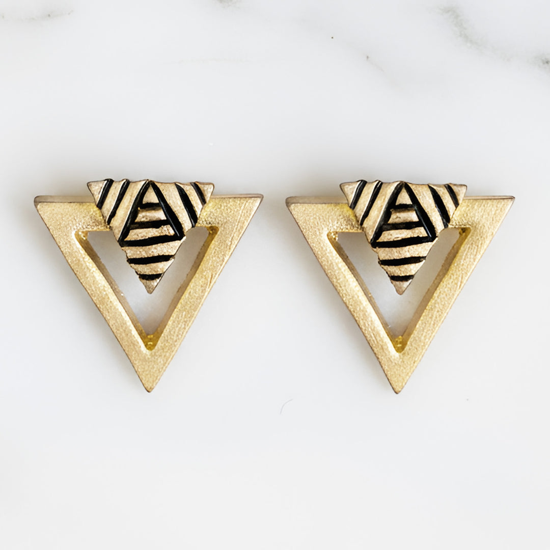 Handmade Triangle Terracotta Earrings