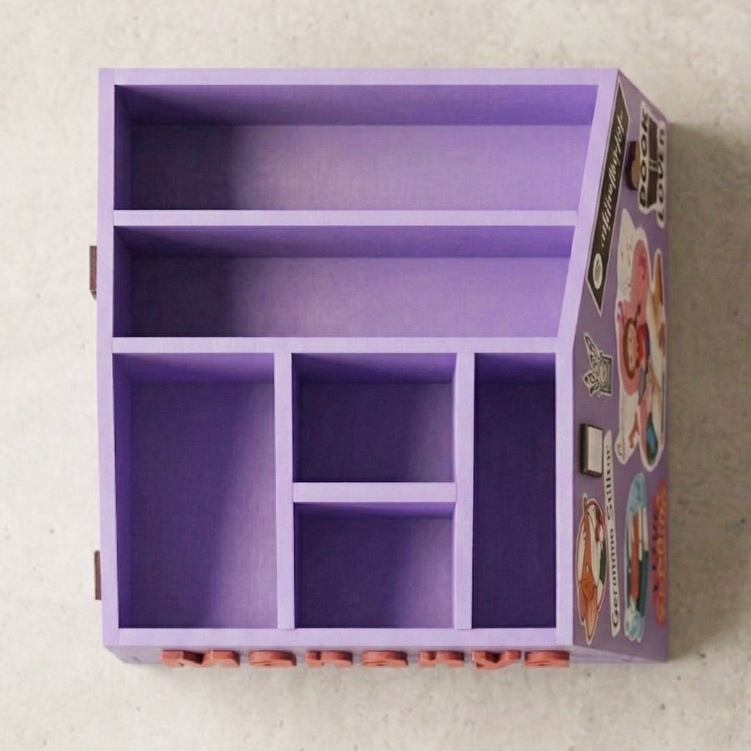 Purple Book Lover Personalized Handmade Stationary Box