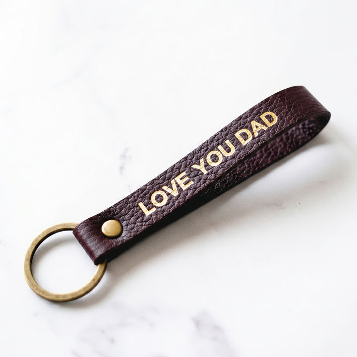 Personalised Leather Keychain for Dad