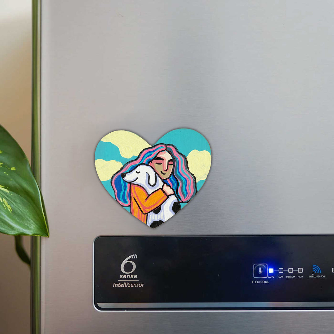 Hand-Painted Marley & Me MDF Wood Fridge Magnet