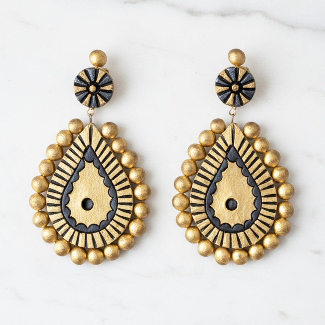 Handmade Ornate Terracotta Earrings