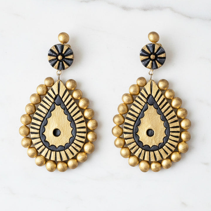 Handmade Ornate Terracotta Earrings