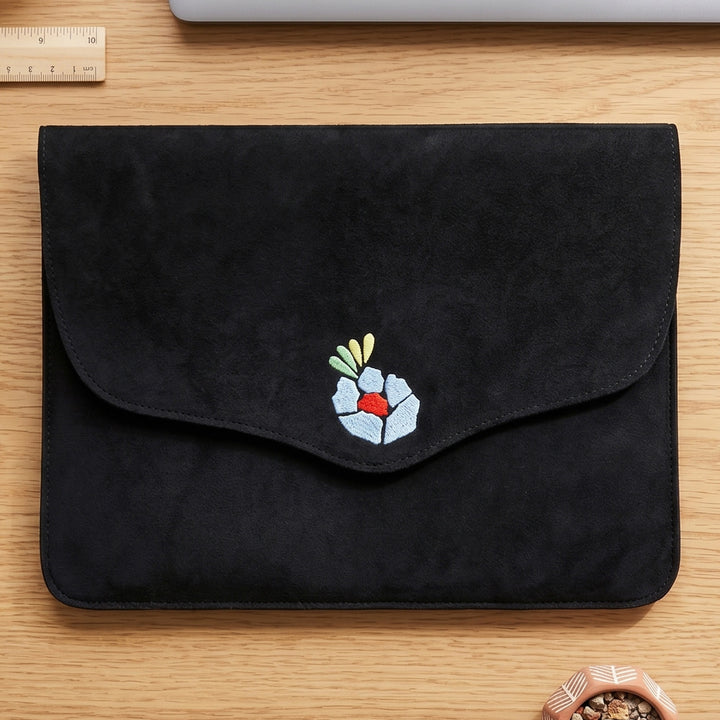 Corsage Aari Embroidered Black Laptop Sleeve