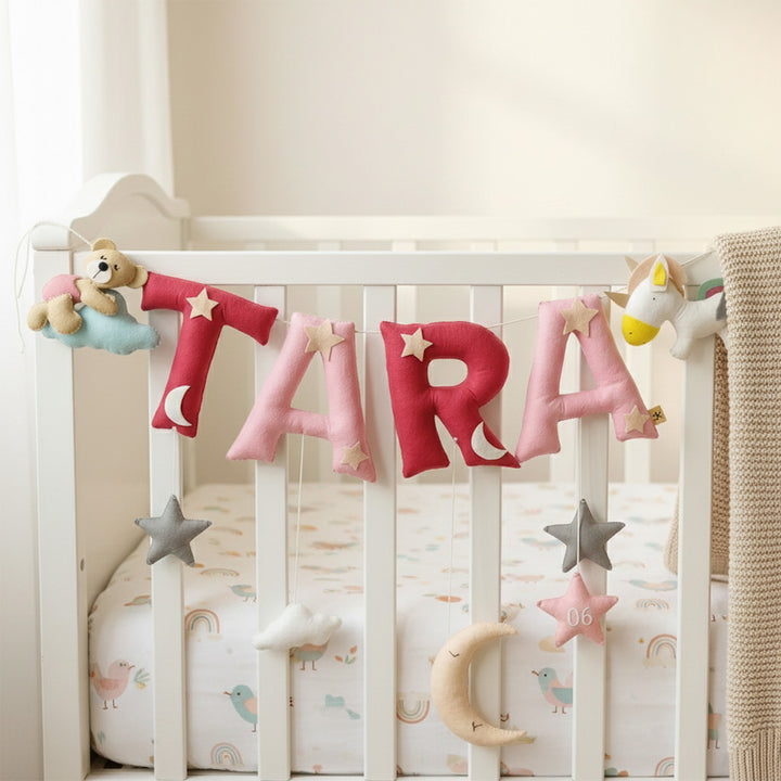 Handcrafted Personalized Unicorn & Teddy Themed Bunting For Kids