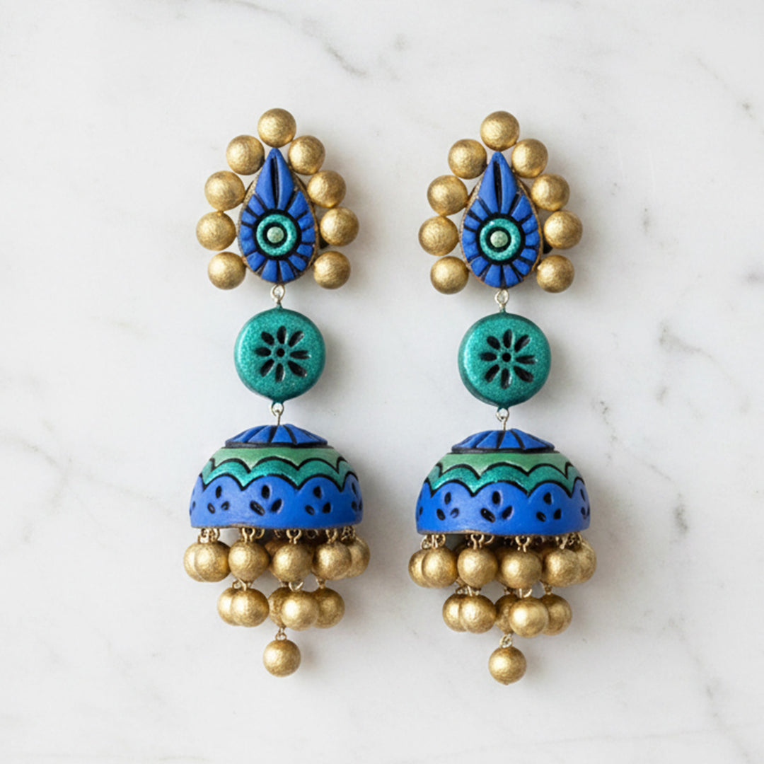 Handmade Jhilmil Terracotta Earrings