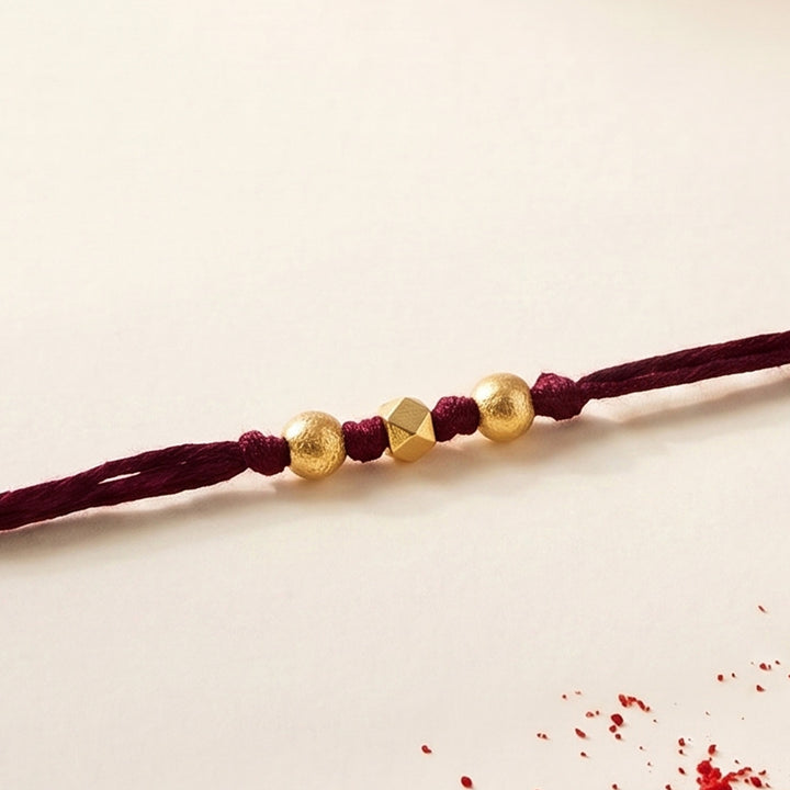Handmade Rang Sutra Rakhi With Roli Chawal For Bhaiya