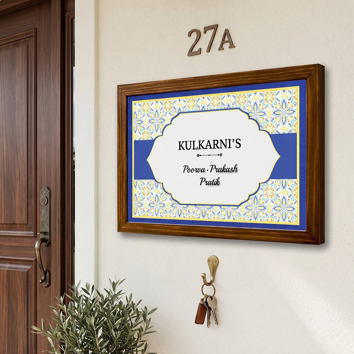 Personalized Manor House Printed Wooden & Acrylic Name Plate with 3D Letters