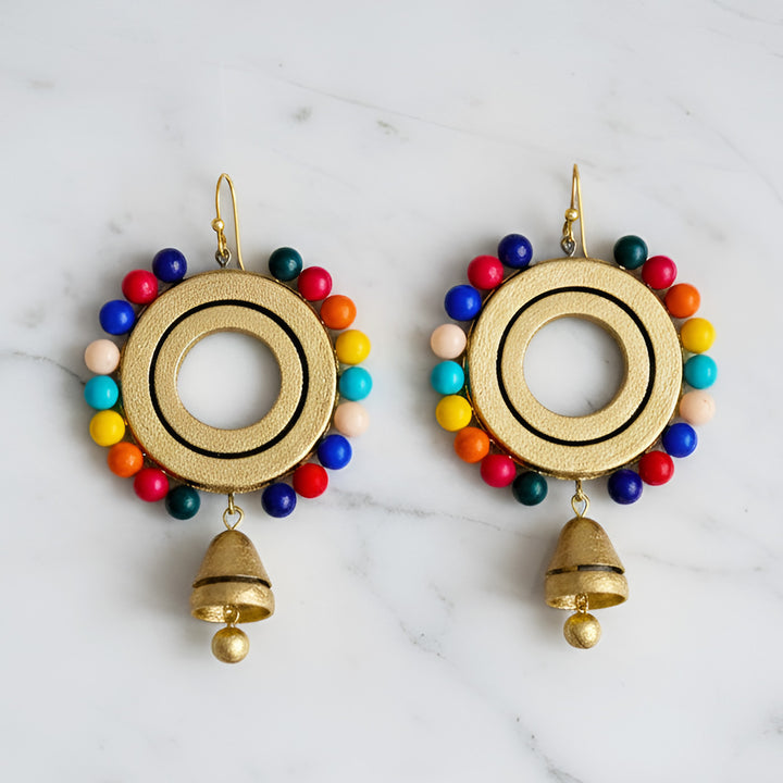 Handmade Boho Halo Terracotta Earrings