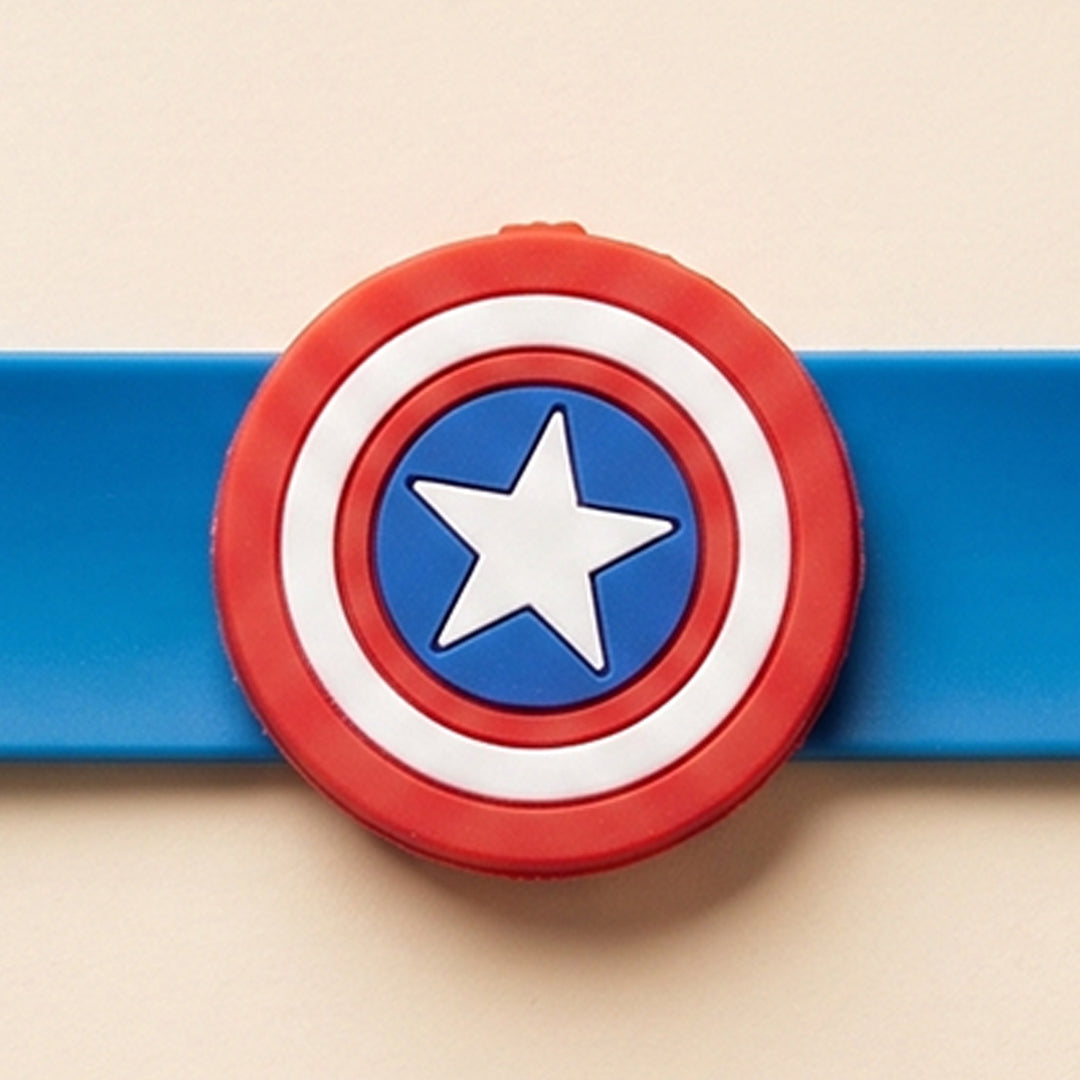 Handmade Captain America Silicone Slap Band Rakhi For Kids With Roli Chawal For Brother