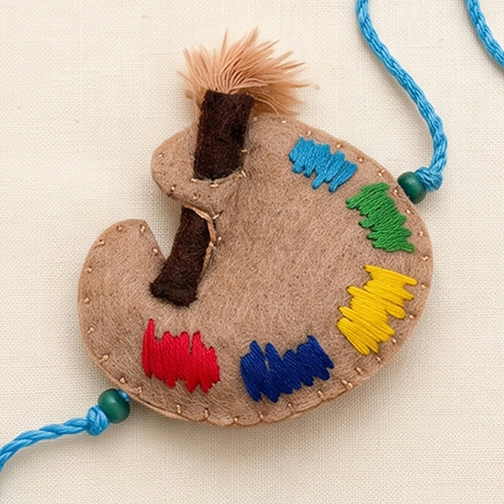 Hand Embroidered Colour Palette Rakhi With Magnet For Brother