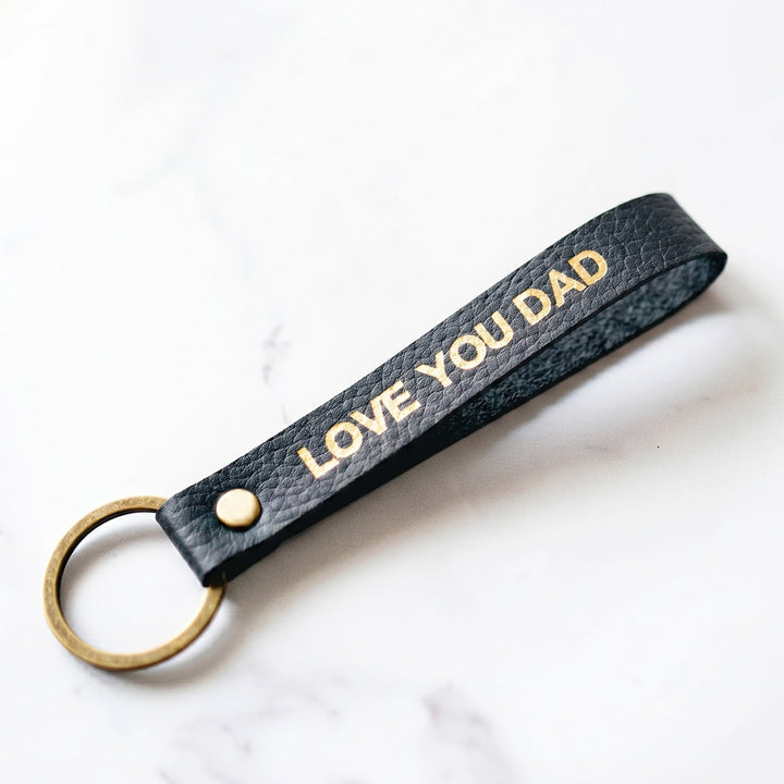 Personalised Leather Keychain for Dad