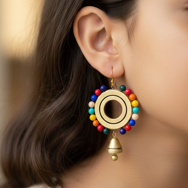 Handmade Boho Halo Terracotta Earrings