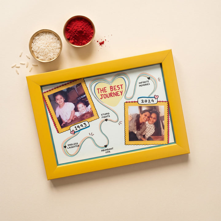 Photo Personalized 'Time Travel' Synthetic Wood Frame | Desk & Wall Mountable Gift