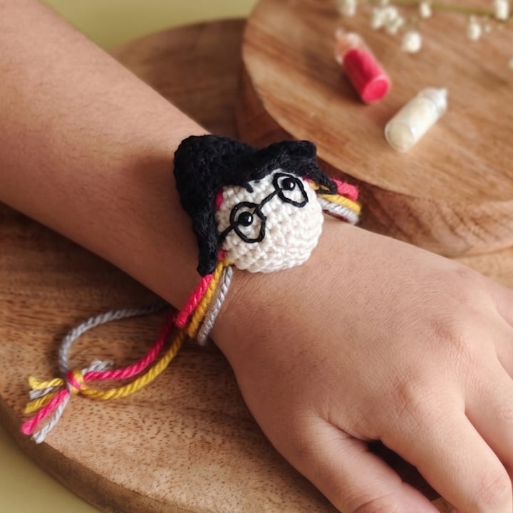 Handmade Crochet Harry Potter Rakhi For Boys With Roli Chawal