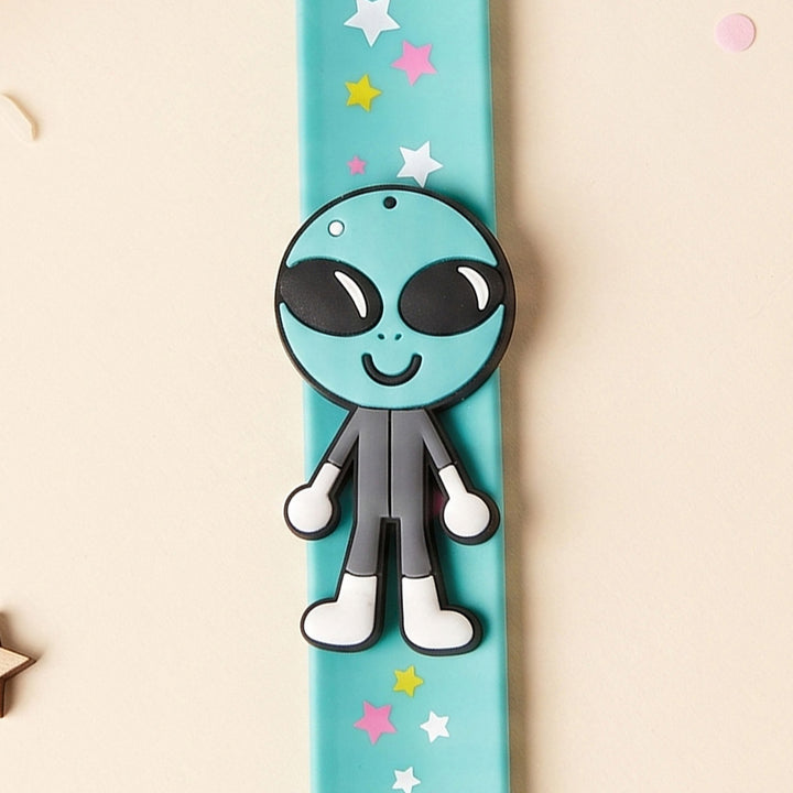 Handmade Alien Silicone Slap Band Rakhi For Kids With Roli Chawal For Brother