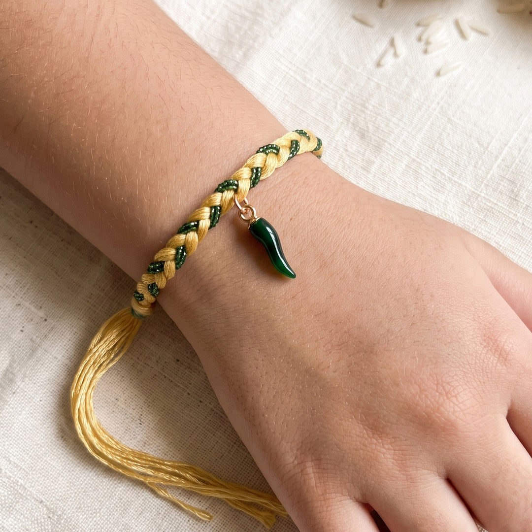 Handmade Teekhi Mirchi Charm Rakhi With Roli Chawal For Bhaiya