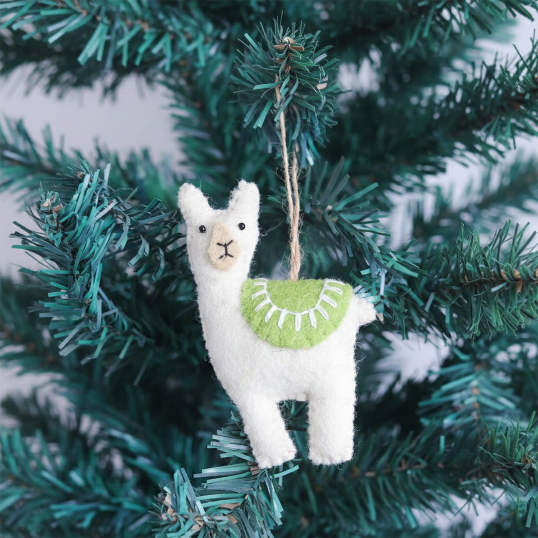 Merry Llama Felt Ornament For Christmas Tree Decoration