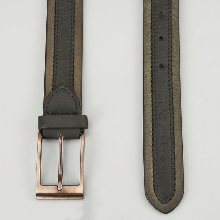 Green & Black Layover Leather Belt