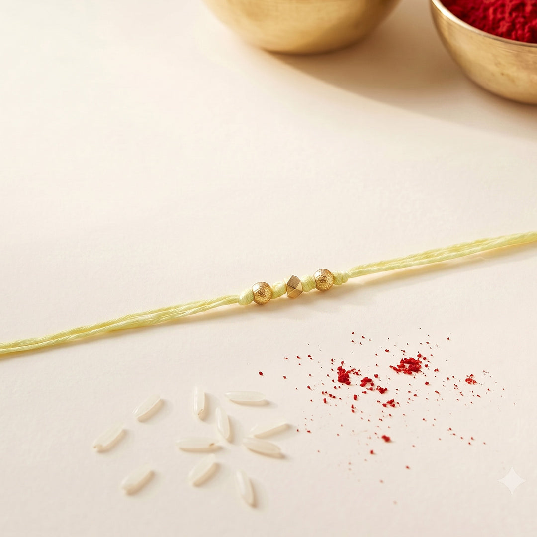 Handmade Rang Sutra Rakhi With Roli Chawal For Bhaiya