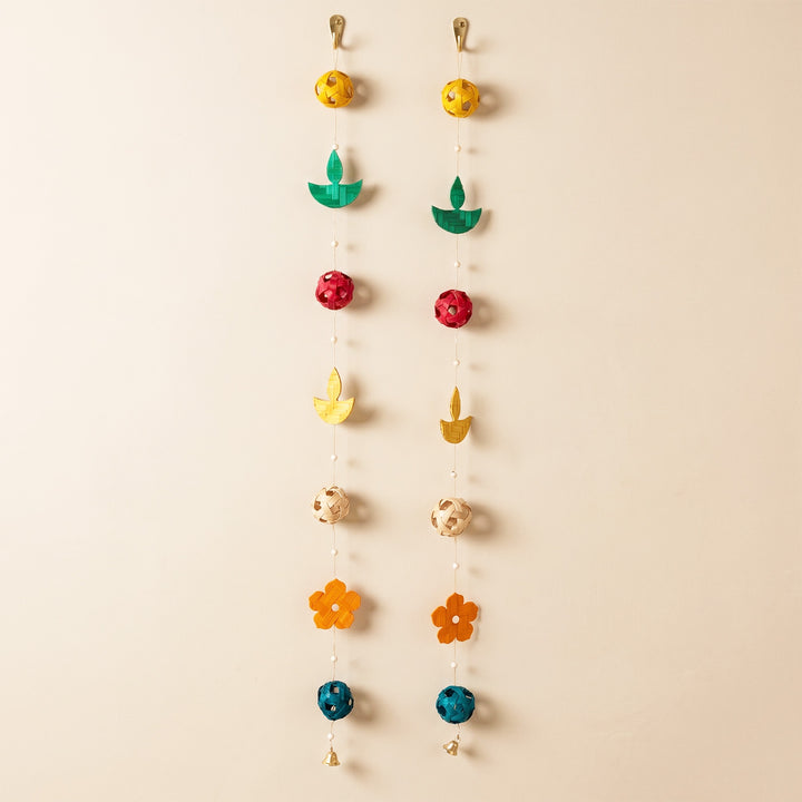 Set of 2 | "Utsav" Handcrafted Bamboo Wall Hanging For Festive Decor