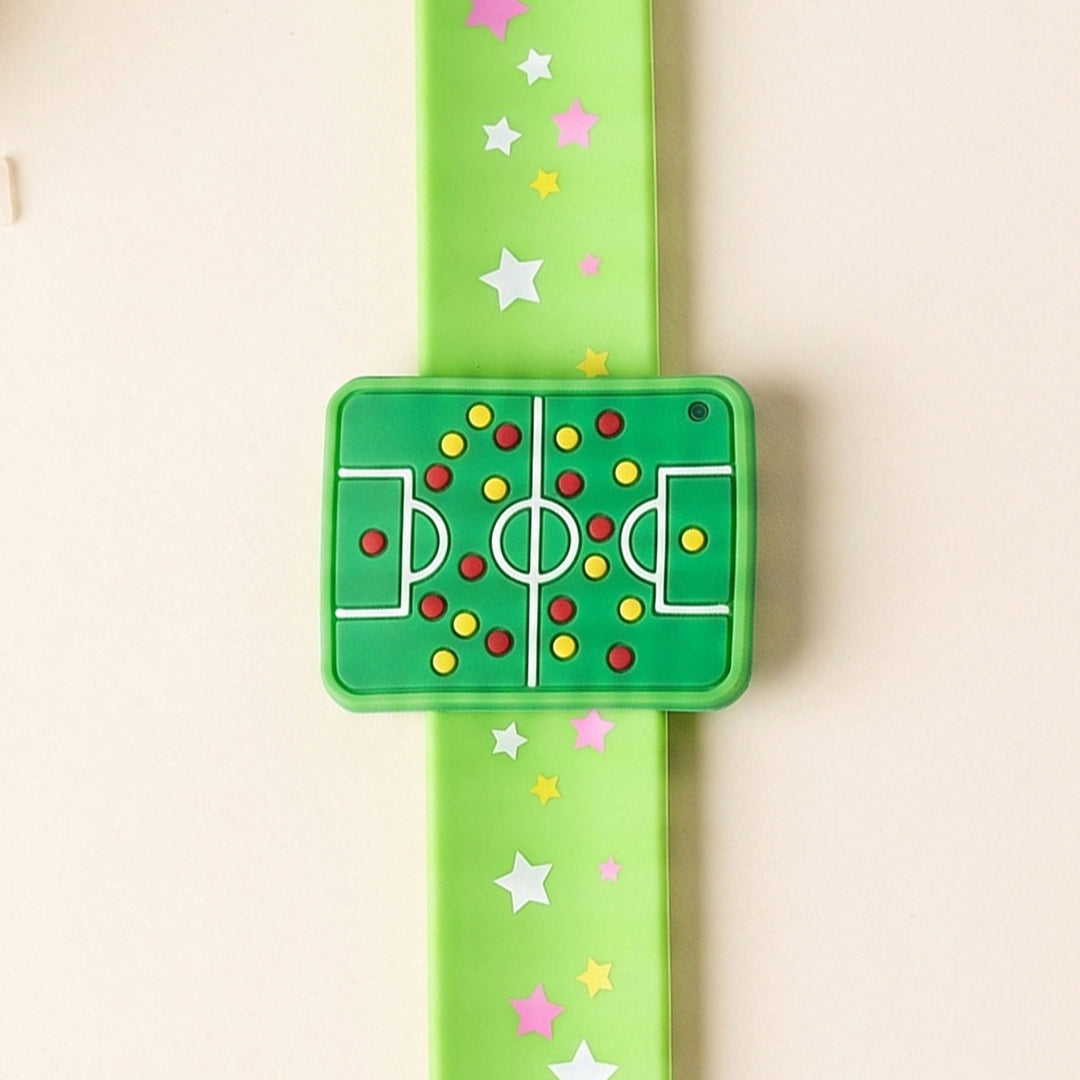 Handmade Football Field Silicone Slap Band Rakhi For Kids With Roli Chawal For Brother