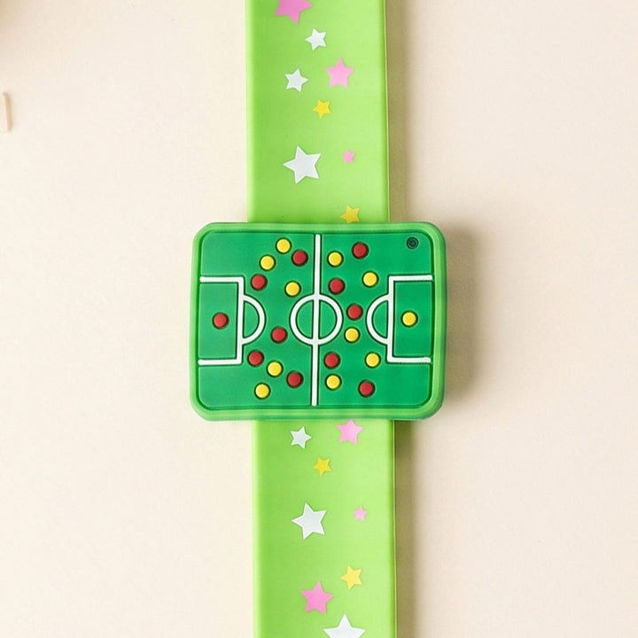 Handmade Football Field Silicone Slap Band Rakhi For Kids With Roli Chawal For Brother
