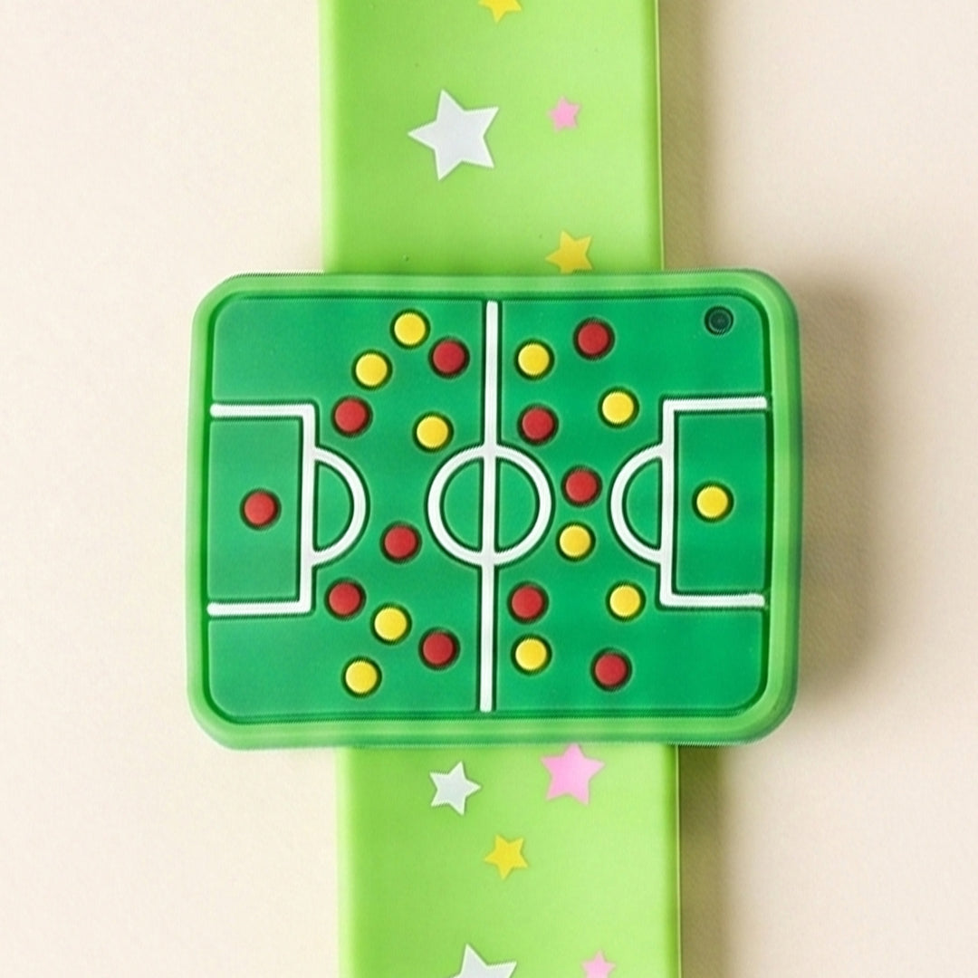 Handmade Football Field Silicone Slap Band Rakhi For Kids With Roli Chawal For Brother