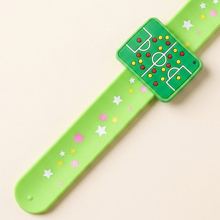 Handmade Football Field Silicone Slap Band Rakhi For Kids With Roli Chawal For Brother