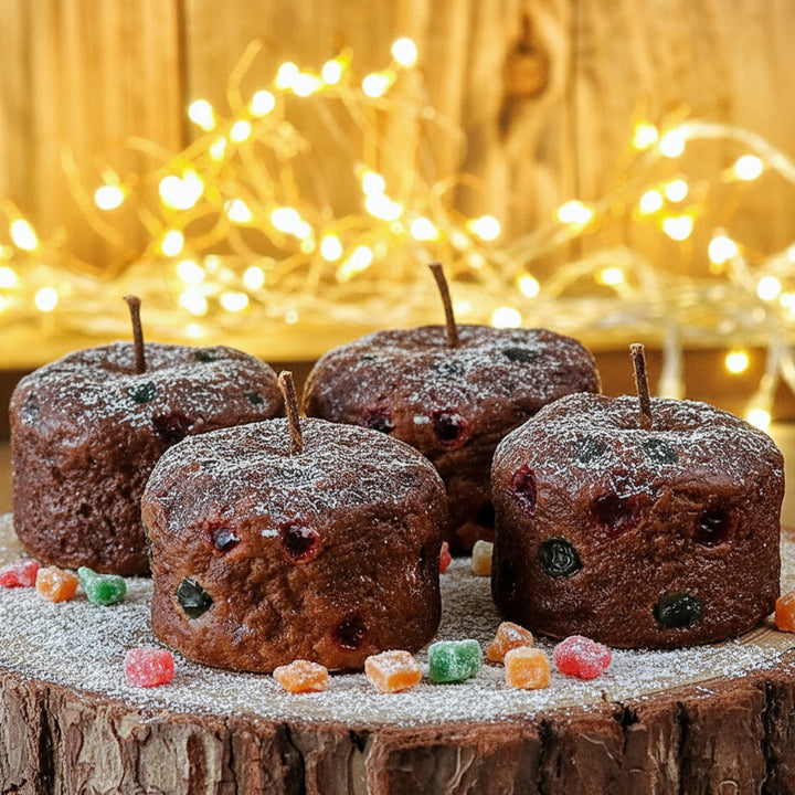 Handmade Realistic Plum Cake Soy Wax Candle For Christmas Decoration