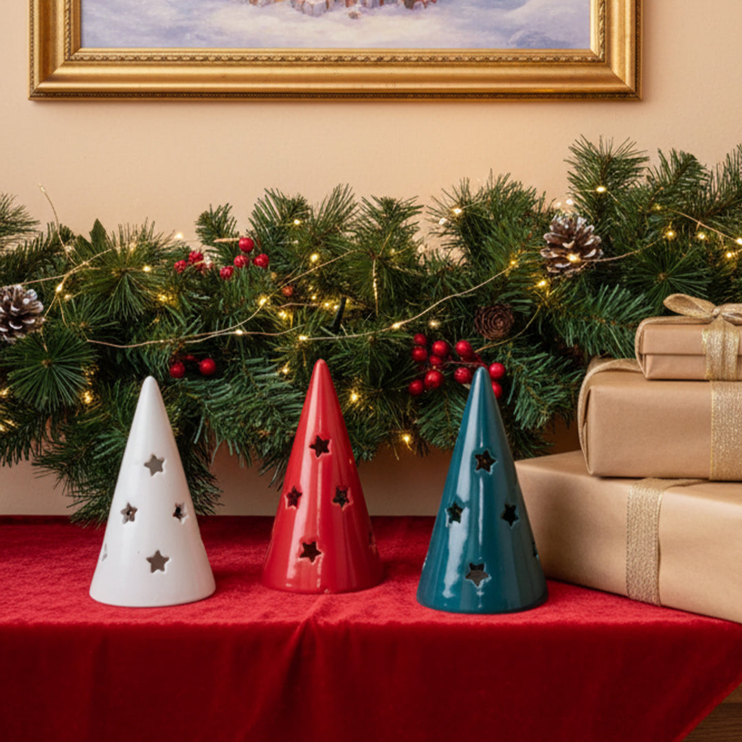 Handmade Holiday Hearth Ceramic Tealight Holder For Christmas Decoration