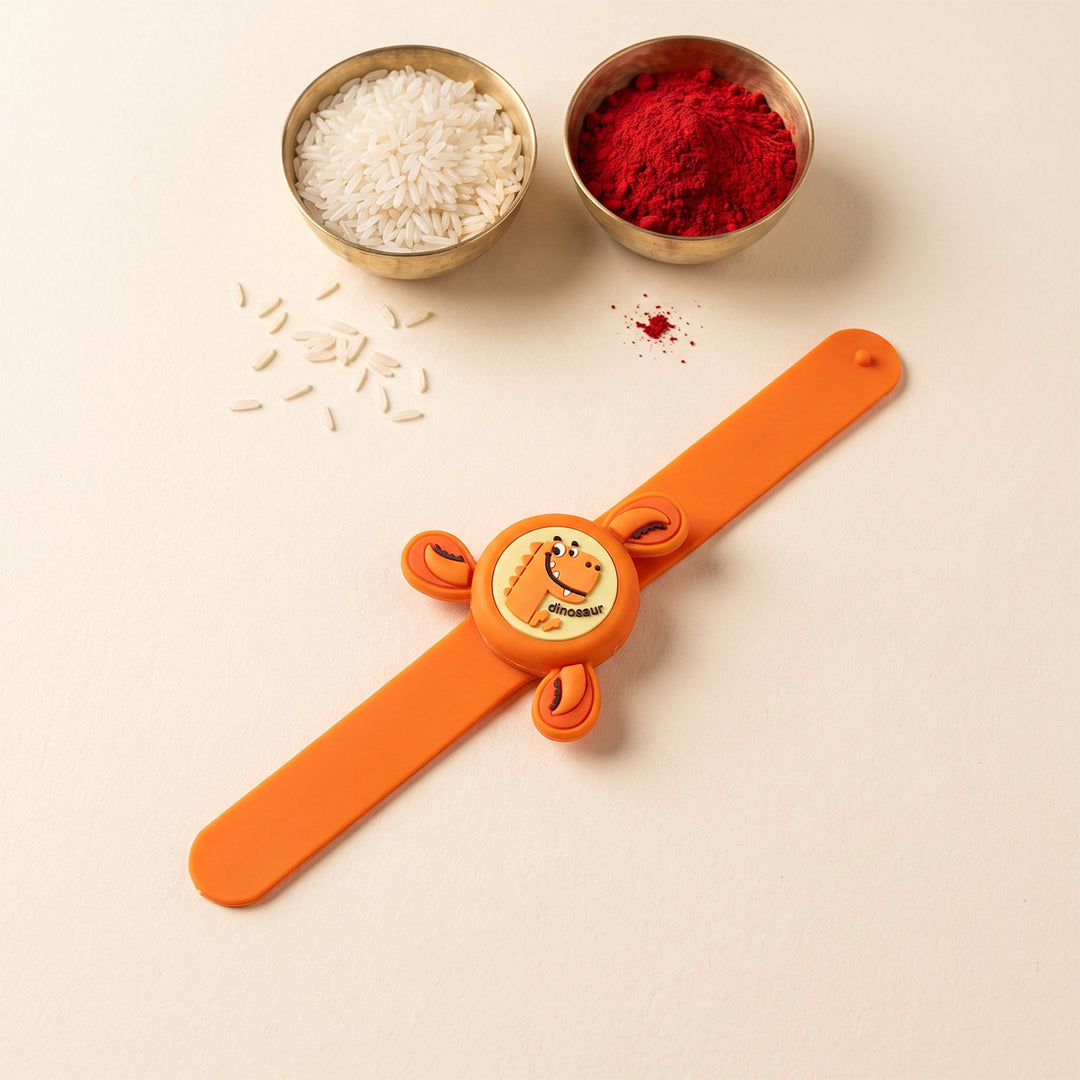 Adjustable Printed LED Spinner Friendship Band Kids Rakhi For Brother