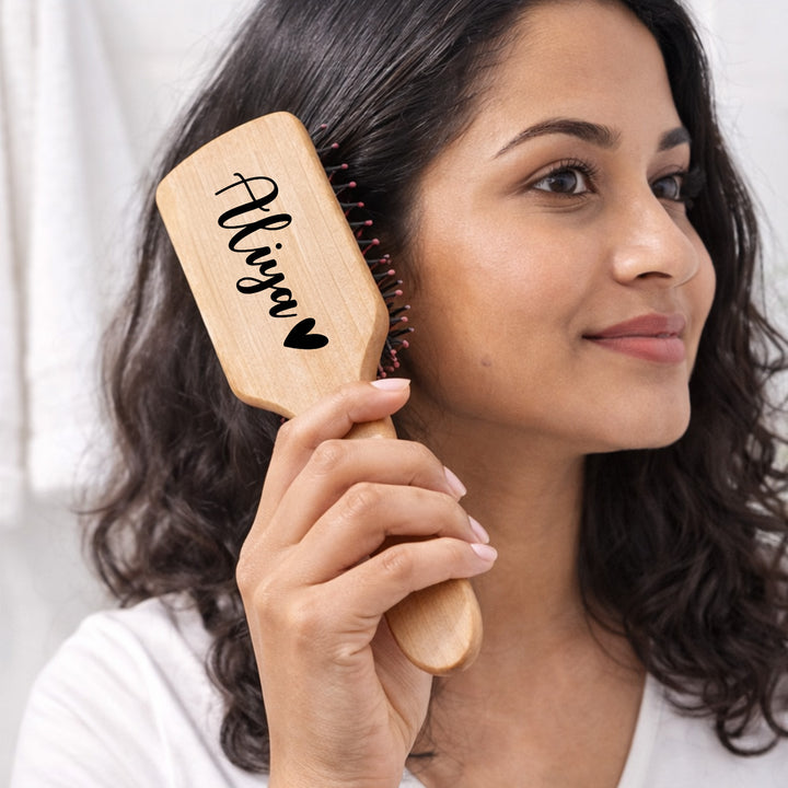 Personalized Paddle Bamboo Wooden Hair Brush