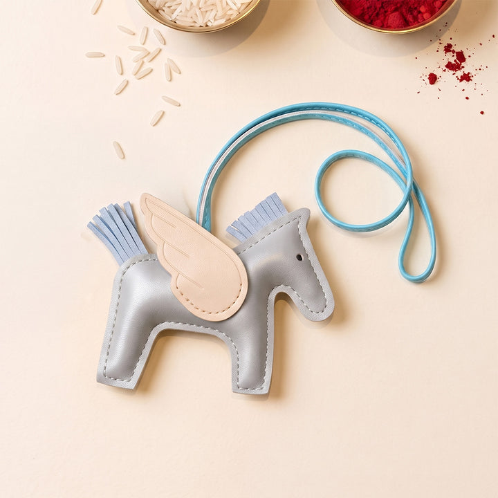 Horse-Shaped Kids Lumba Rakhi With Roli Chawal For Girls