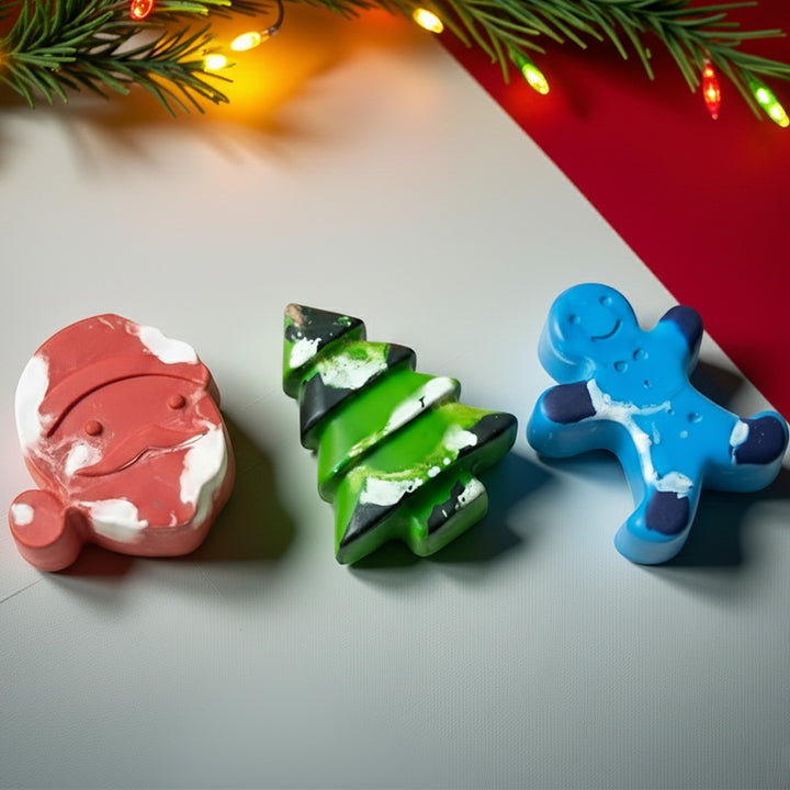 Assorted Christmas Theme Wax Crayon Ornaments | Set Of 3