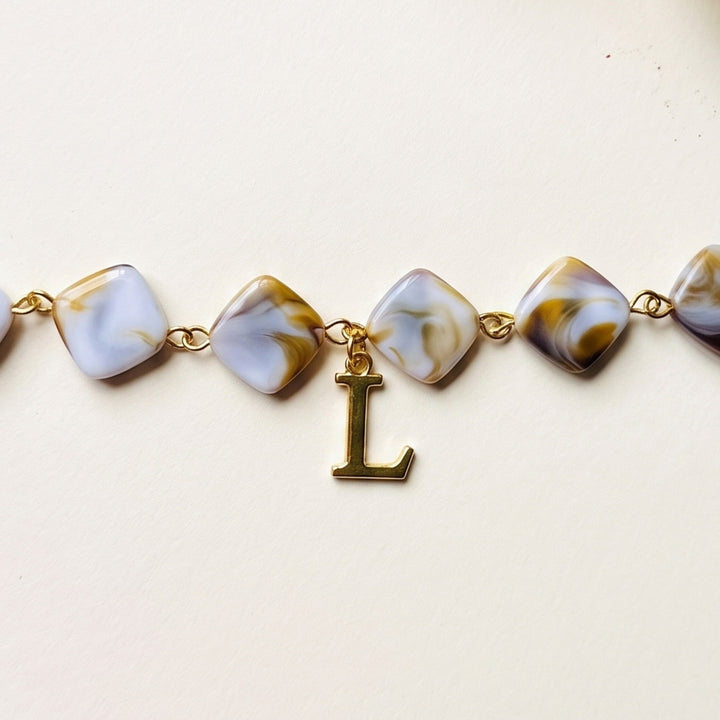 Handmade Personalised Initial Charm Bracelet Rakhi With Roli Chawal For Brother