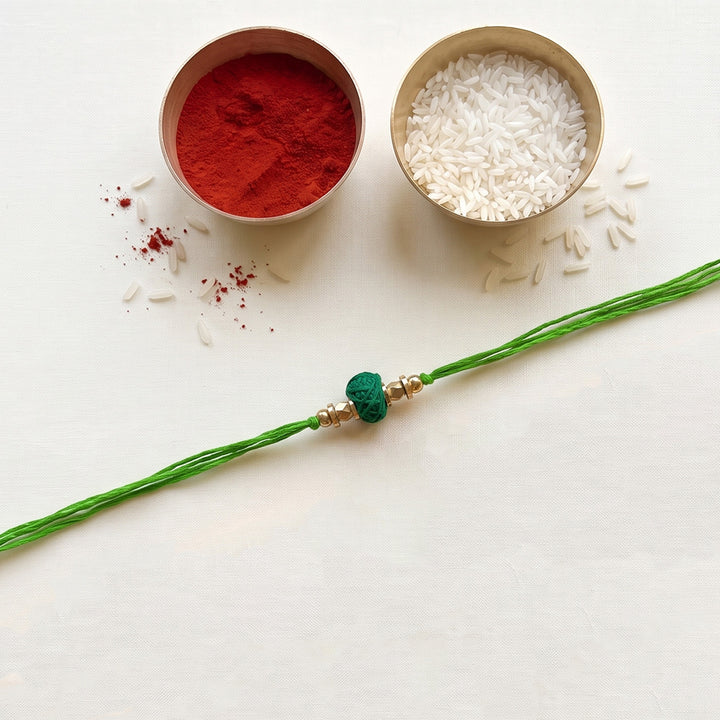 Handcrafted Color Pop Thread Rakhi With Roli Chawal For Brother