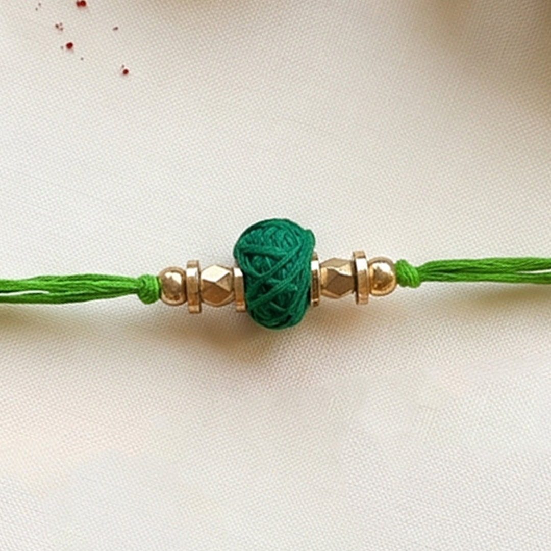 Handcrafted Color Pop Thread Rakhi With Roli Chawal For Brother
