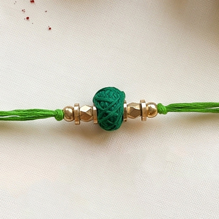 Handcrafted Color Pop Thread Rakhi With Roli Chawal For Brother