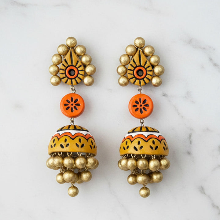 Handmade Jhilmil Terracotta Earrings