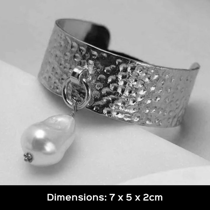 Statement Victoria Pearl & 18k Gold Plated Brass Ponytail Cuff Hair Tie