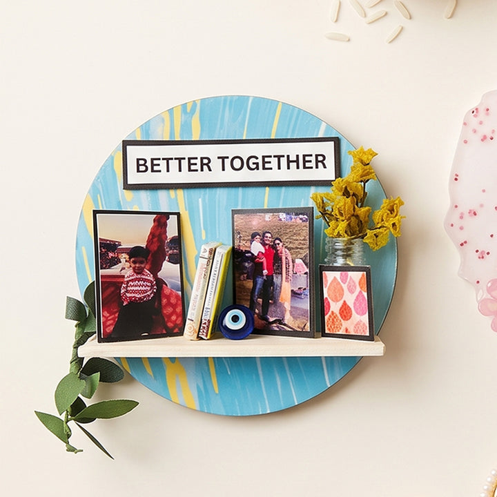 Handmade Rakhi Bliss Hamper With Candles, Platter & Personalized Magnet For Brother