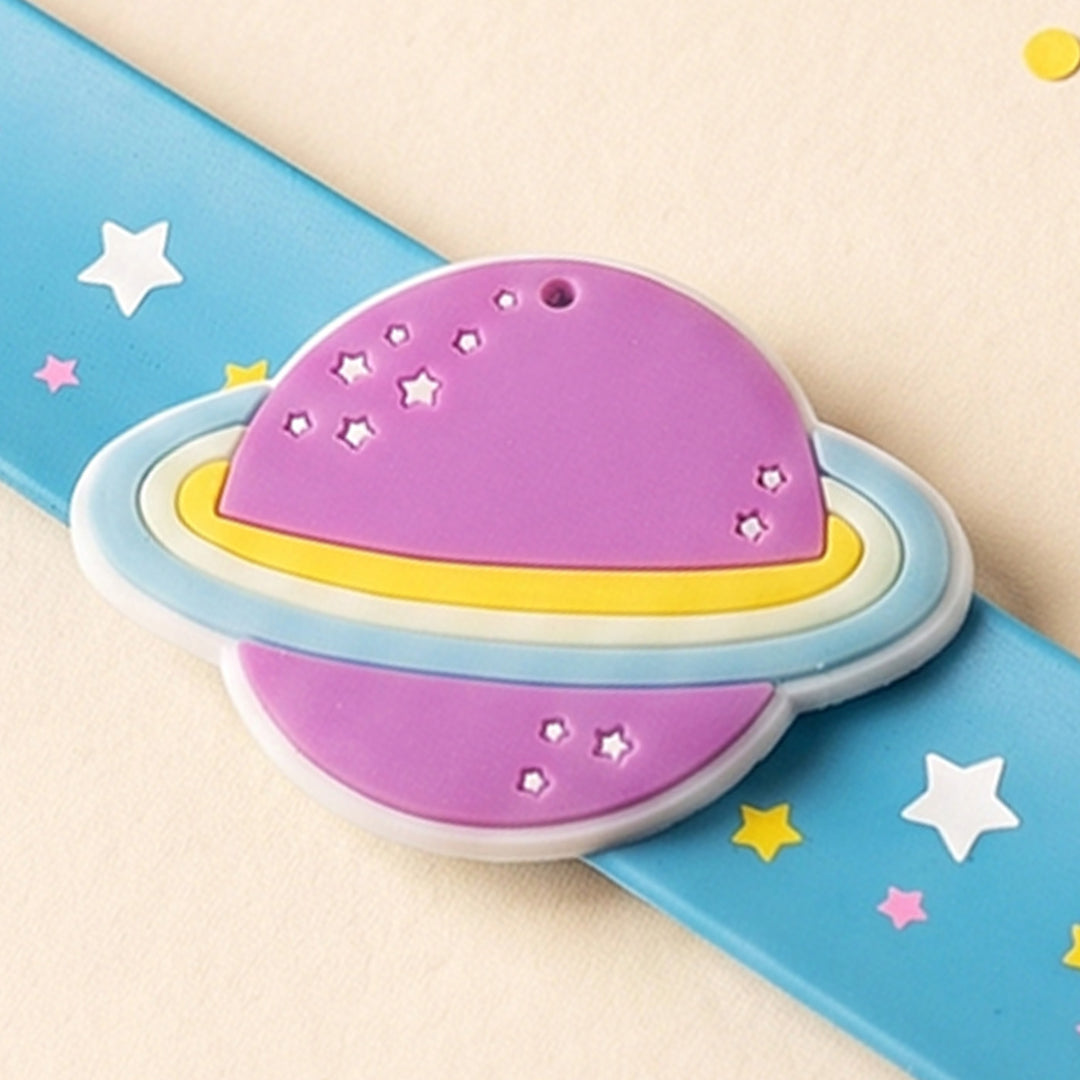 Handmade Planet Silicone Slap Band Rakhi For Kids With Roli Chawal For Brother