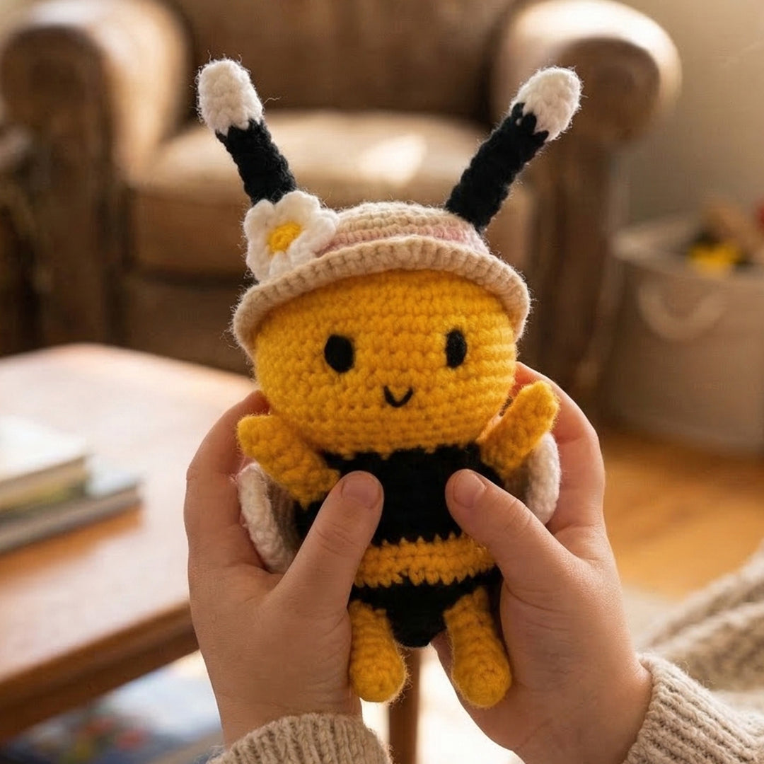 Handmade Crochet Bee Toy For Kids